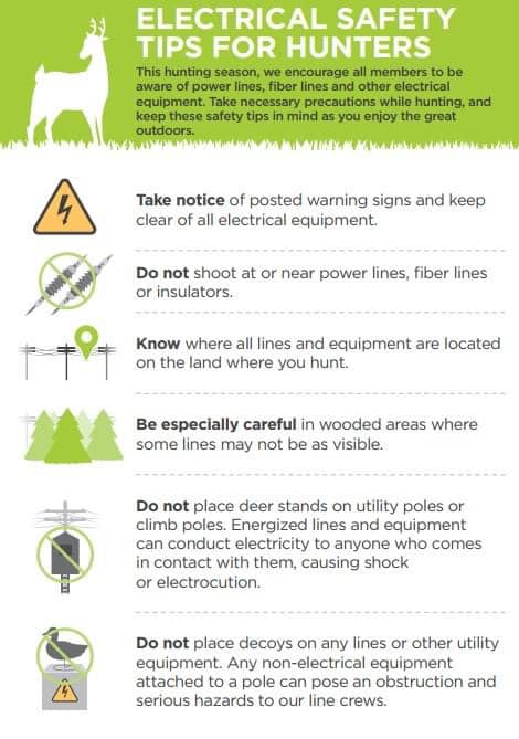 Electrical safety tips for hunters.